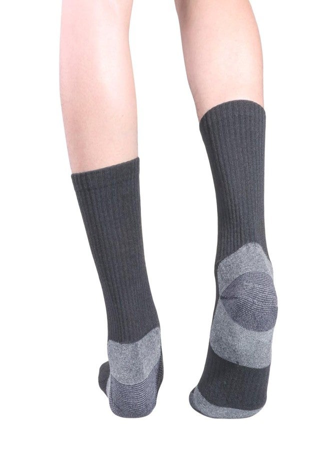 YUEDGE Mens Socks Black Moisture Wicking Cushioned Anti-Odor Work Socks For Men Size 10-13, Casual Thick Cotton Cushioned Crew Socks, Multipack, 5 Pairs - Image 2