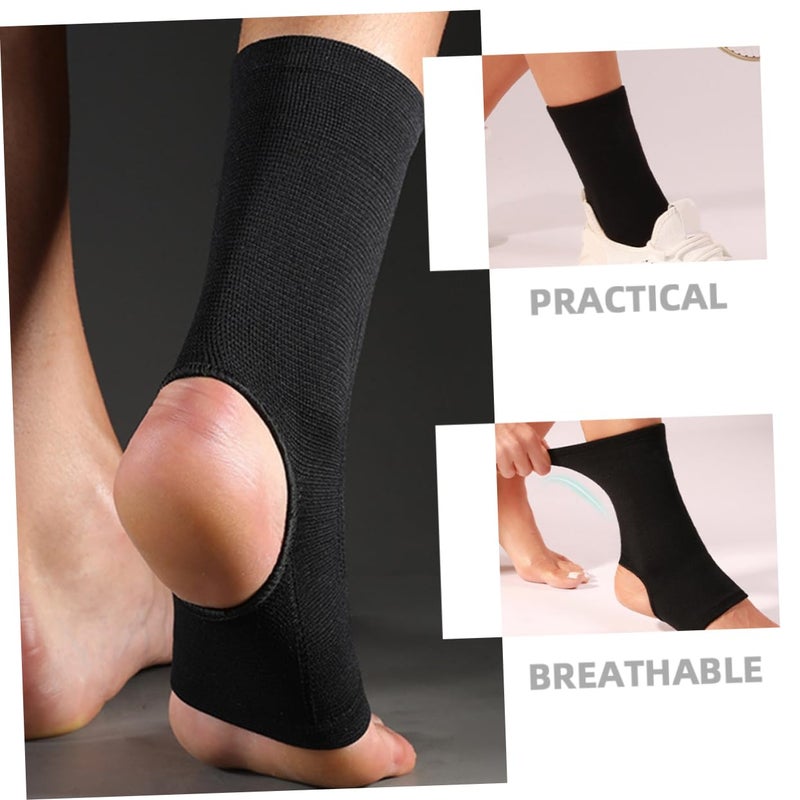 حامي ضغط الكاحل للشباب الرياضي لكرة السلة وكرة القدم والجري أسود - Image 4