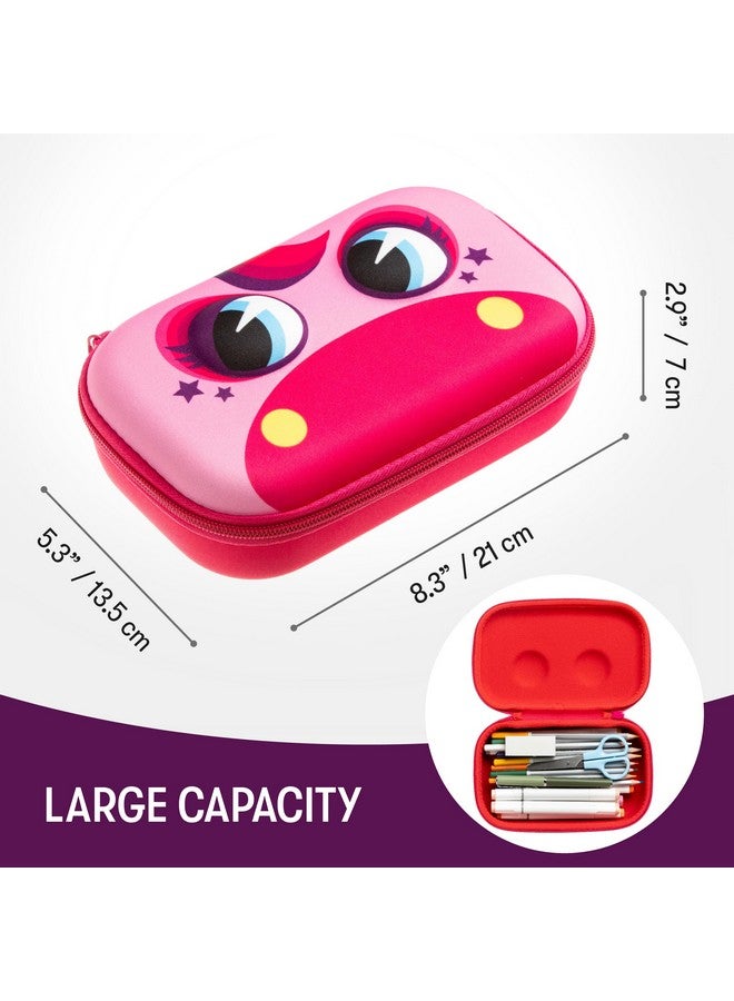 زيبيت علبة أقلام بوني للأطفال | حافظة أقلام للمدرسة | حقيبة أقلام منظمة | حقيبة أقلام كبيرة السعة (وردي) - Image 2