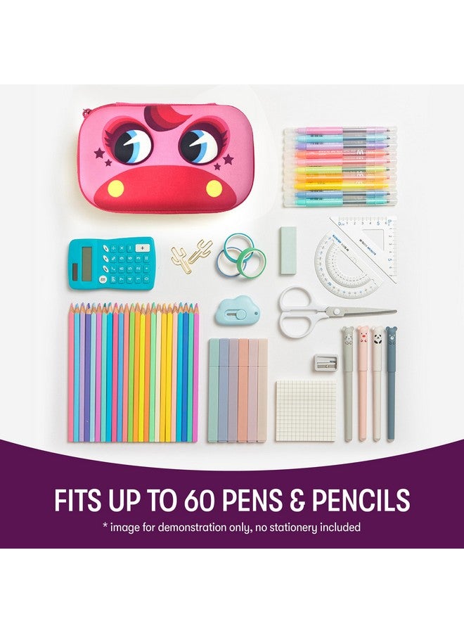 زيبيت علبة أقلام بوني للأطفال | حافظة أقلام للمدرسة | حقيبة أقلام منظمة | حقيبة أقلام كبيرة السعة (وردي) - Image 4