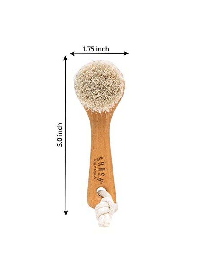 SHASH Made In Germany Exfoliating Face Brush Soft Goat Bristle Face Brush Gently Exfoliates Skin To Reduce Flaking And Fine Lines Promotes Glowing Complexion Ecosourced Beech Wood - Image 3