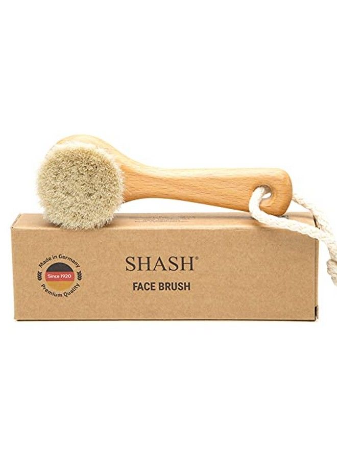 SHASH Made In Germany Exfoliating Face Brush Soft Goat Bristle Face Brush Gently Exfoliates Skin To Reduce Flaking And Fine Lines Promotes Glowing Complexion Ecosourced Beech Wood - Image 1