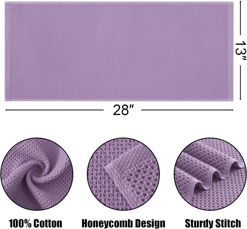 Kitinjoy 100 Cotton Waffle Weave Kitchen Towels 4Pack Super Soft and Absorbent Dish Towels for Drying Dishes Kitchen Hand Towels 13 in x 28 in Lavender - Image 2