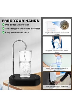 Generic Desktop Water Bottle Dispenser, 6 Levels Table Top Water Discharge, Portable USB Charging for 5 Gallon Bottles and Universal Bottles Black  - Image 3