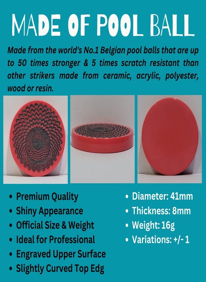 NHD Professional Carrom Striker PROAN811 - Made of Original Pool Ball (Pink) - Image 3