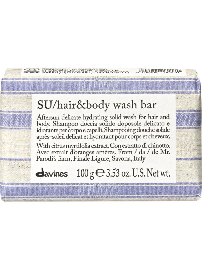 Davines - SU Hair & Body Wash Bar 100g - Image 1
