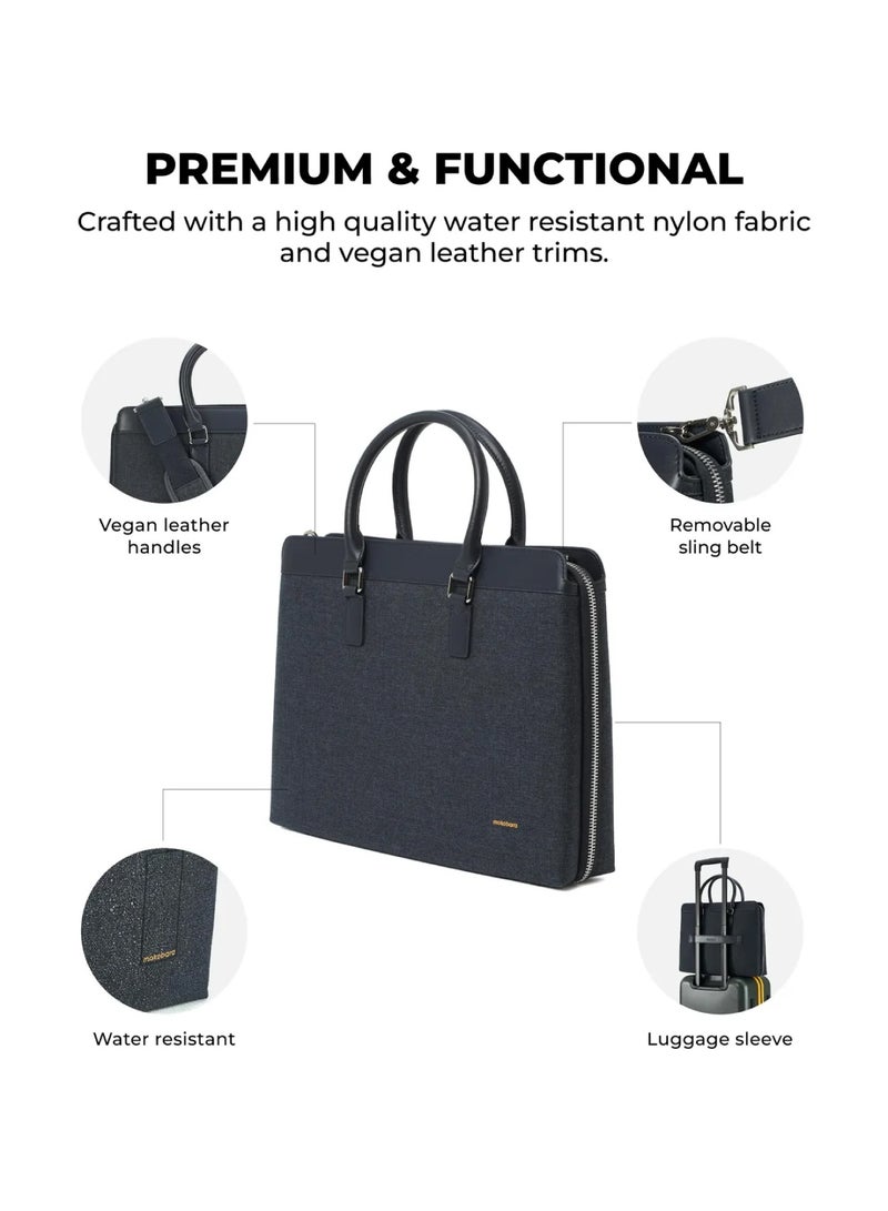 Mokobara The Briefcase Pro - 15.6" Laptop Messenger Bag for Men & Women (Tailored Blue) - Image 4