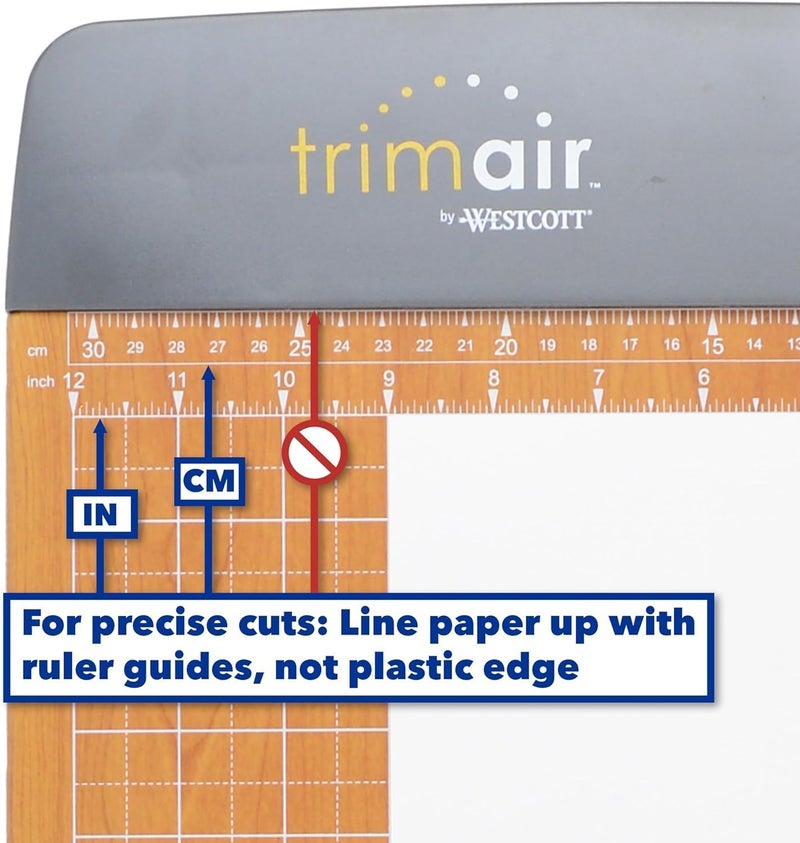 Westcott 18 TrimAir Wood Guillotine Paper Cutter  Paper Trimmer 30 Sheet 15108 - Image 5