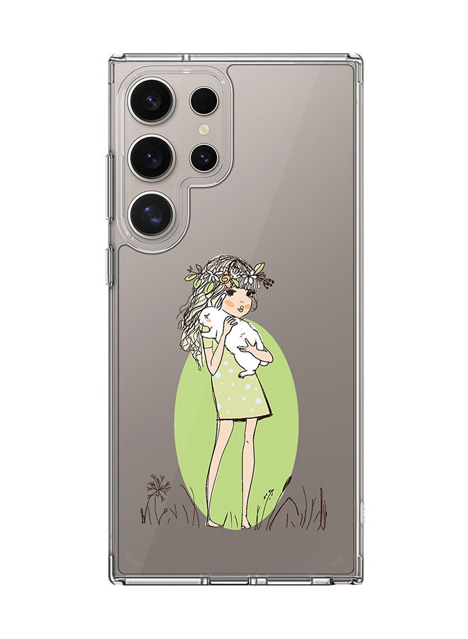 Stylizedd Classic Clear Case for Samsung Galaxy S25 Ultra , Hybrid Soft Case Flexible Edges Anti Drop TPU PC Gel Thin Transparent Cover - Bunny Cuddles - Image 1