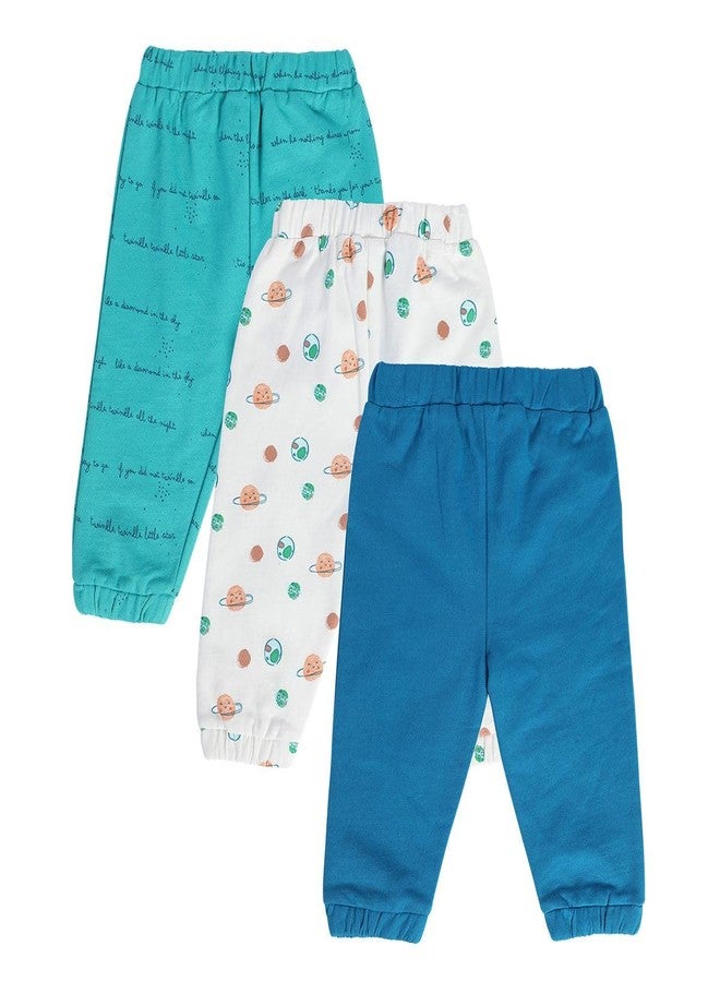 miniklub Baby Full Length All Round Elastic Marshmallow/Blue/Aqua Cotton Knitted Bottom Pack Of 3 (New Born) - Image 3