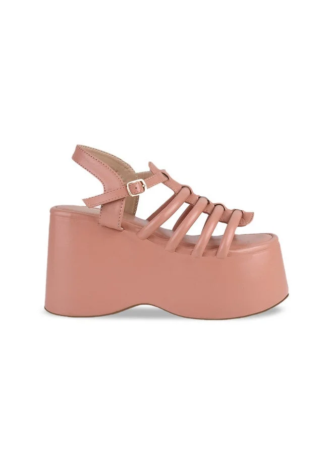 شوتوبيا Shoetopia Girls Open Toe Flatform Heels with Buckles