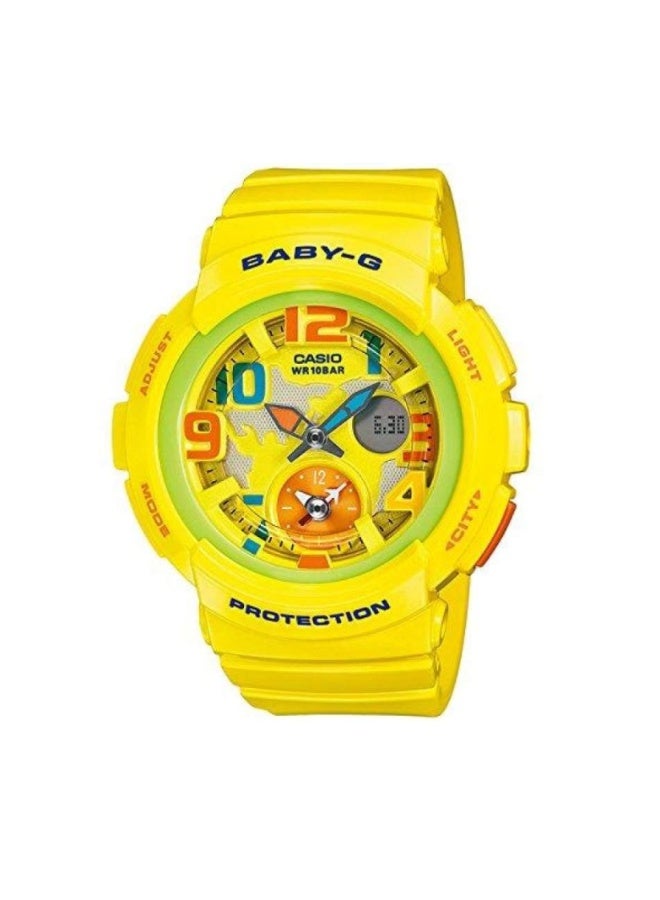 Casio Baby-G BGA-190-9BDR Women’s Analog-Digital Watch, Dual World Time, Yellow Resin, Shock Resistant, 100m Water Resistance - Image 1