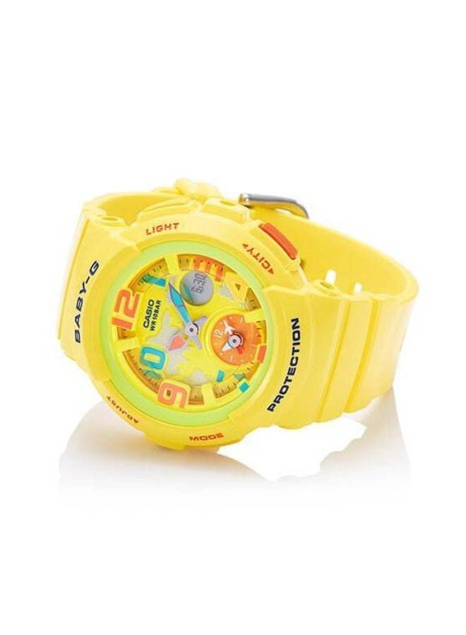 Casio Baby-G BGA-190-9BDR Women’s Analog-Digital Watch, Dual World Time, Yellow Resin, Shock Resistant, 100m Water Resistance - Image 2