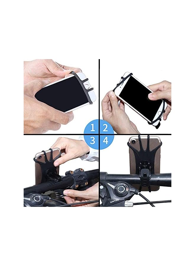 ECVV Bike Phone Mount, 360° Rotation Motorcycle Phone Mount, Anti Shake Silicone Bicycle Phone Holder, Universal Handlebar Holder for iPhone 11 Pro Max/X/XS MAX/XR/8/8 Plus, Samsung S20/S10/S10e - Image 4