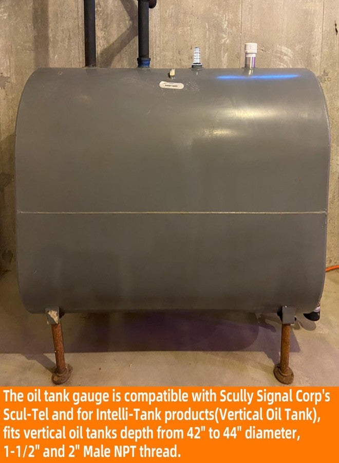 CLLOMAGY Oil Tank Gauge Fuel Oil Tank Level Gauge,Float Level Measure Compatible with Scully Signal Corp's Scul-Tel & for Intelli-Tank (Vertical) Depth from 42" to 44" Diameter,1-1/2" and 2" Male NPT Thread - Image 5