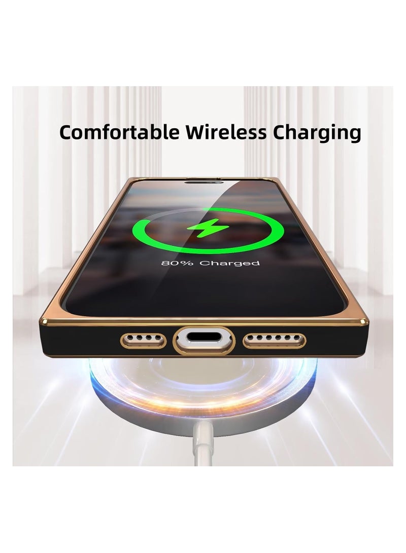 Alyashmac iPhone 12 Pro Max Case【Full Camera Protection】Lovely Heart Pattern  Electroplate Reinforced Corners Case 【6.7 inches】 Black - Image 5