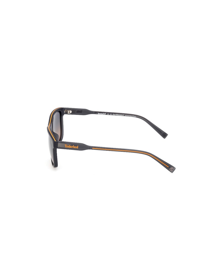 TIMBERLAND FULL RIM MALE RECTANGULAR GREY INJECTED SUNGLASSES - Image 2