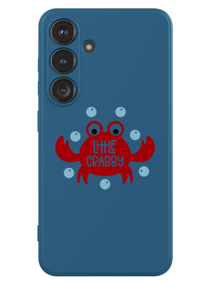 Theodor Protective Slim Fit Case Liquid Silicone Cover with Full Body Protection Anti-Scratch Shockproof Case For Samsung Galaxy S24 (Blue) - Little crabby - Image 1