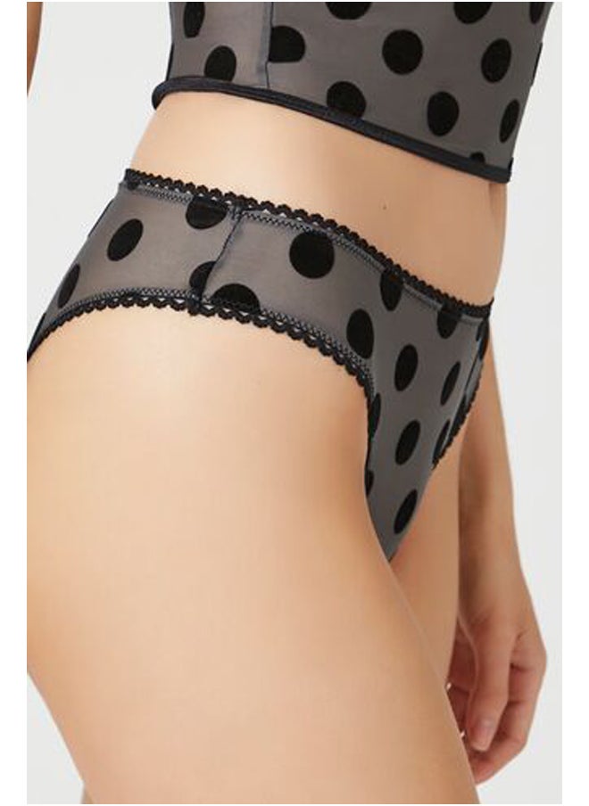 FOREVER 21 سراويل داخلية شبكية منقطة  - Image 3