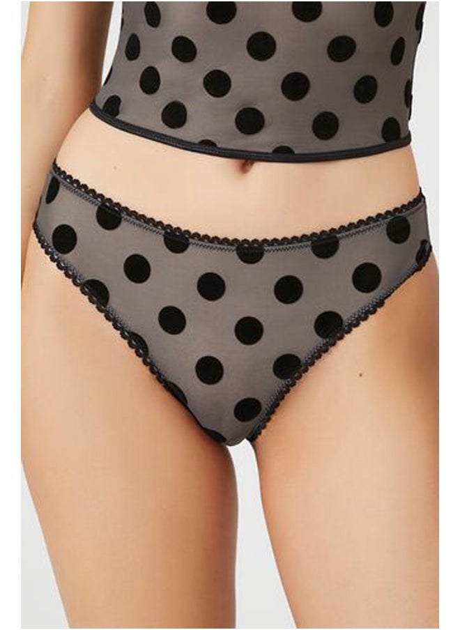 FOREVER 21 سراويل داخلية شبكية منقطة  - Image 2