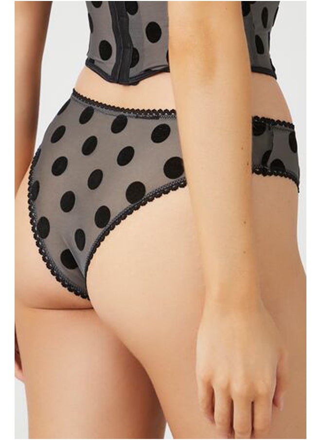 FOREVER 21 سراويل داخلية شبكية منقطة  - Image 4