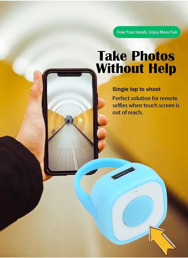 ماركة غير محددة التحكم عن بعد ، tiktok التمرير الدائري ، أوقد التطبيقات بلوتوث فليب ، دائرة الرقابة الداخلية متوافقة مع تطبيقات الروبوت - أبيض وأسود  - Image 4