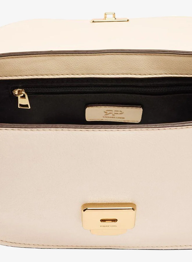 Parfois White Color Block Crossbody Bag With Flap for Women | Best Price UAE