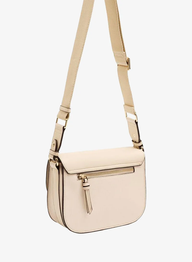 Parfois White Color Block Crossbody Bag With Flap for Women | Best Price UAE