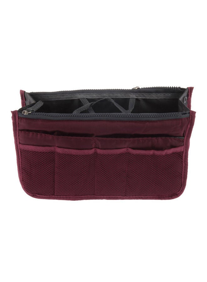 NIBEMINENT Travel Organiser Handbag With Double Zipper Red 275 x 165 105millimeter - Image 1