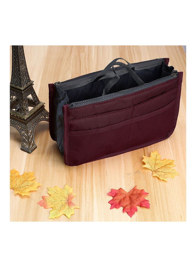 NIBEMINENT Travel Organiser Handbag With Double Zipper Red 275 x 165 105millimeter - Image 2