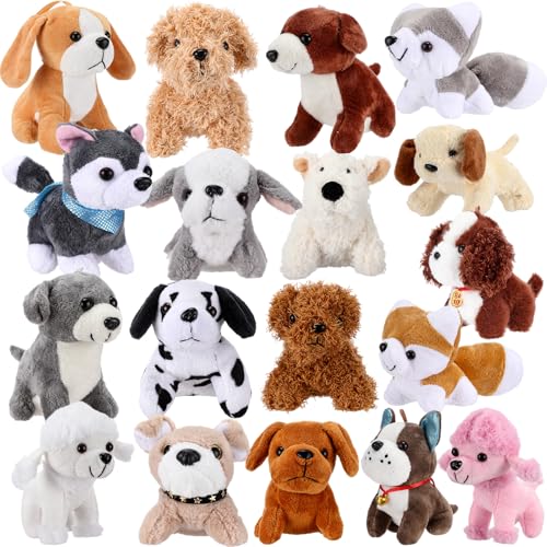 Aoriher 18 Pcs Mini Plush Dogs Bulk Dog Puppy Stuffed Animals Small Stuffed Dogs Assorted Cute Soft Dog Puppy Doll for Hers Puppy Birthday Party Favor Gifts - Image 1