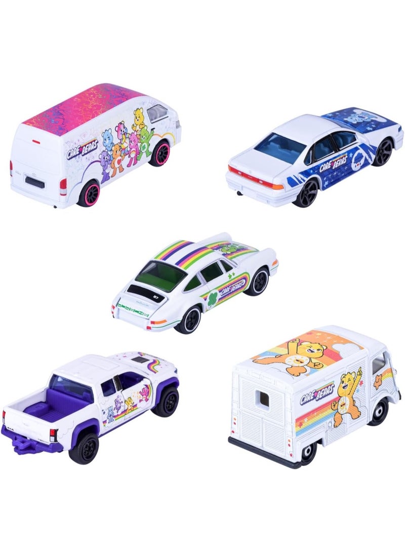 Majorette Care Bears 5-Piece Die-Cast Mini Car Gift Set, 1:64 Scale Metal Toy Vehicles with Colourful Care Bears Designs, 5 Collectible Cars for Kids Ages 3+ - Image 3