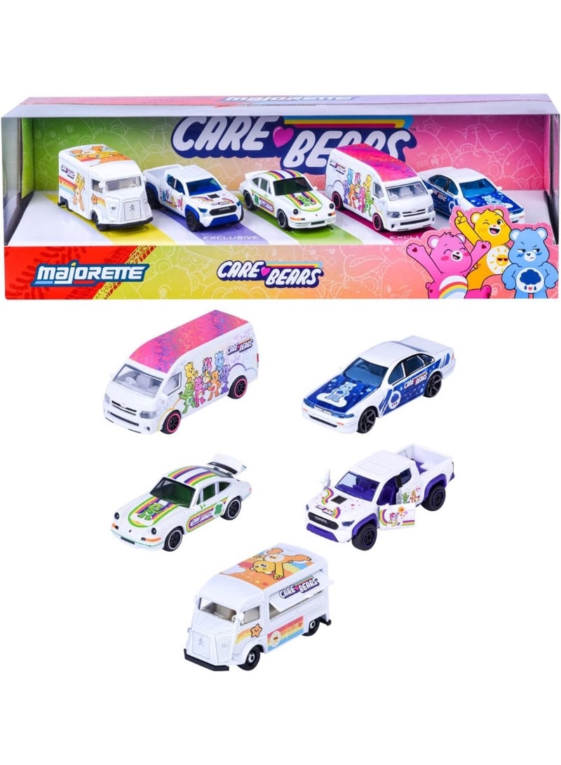 Majorette Care Bears 5-Piece Die-Cast Mini Car Gift Set, 1:64 Scale Metal Toy Vehicles with Colourful Care Bears Designs, 5 Collectible Cars for Kids Ages 3+ - Image 1