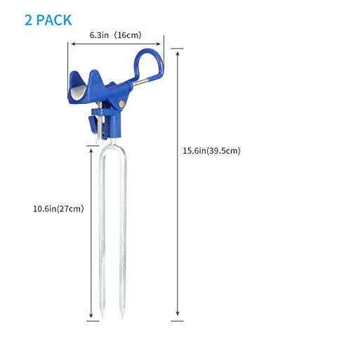 E-jades Fishing Rod Holders for Bank Fishing, Fishing Pole Holders for Ground 360 Adjustable, Bank Rod Rack Stand, Fish Pole Holder for Beach, Gifts for Men Birthday-2 Pack - Image 3