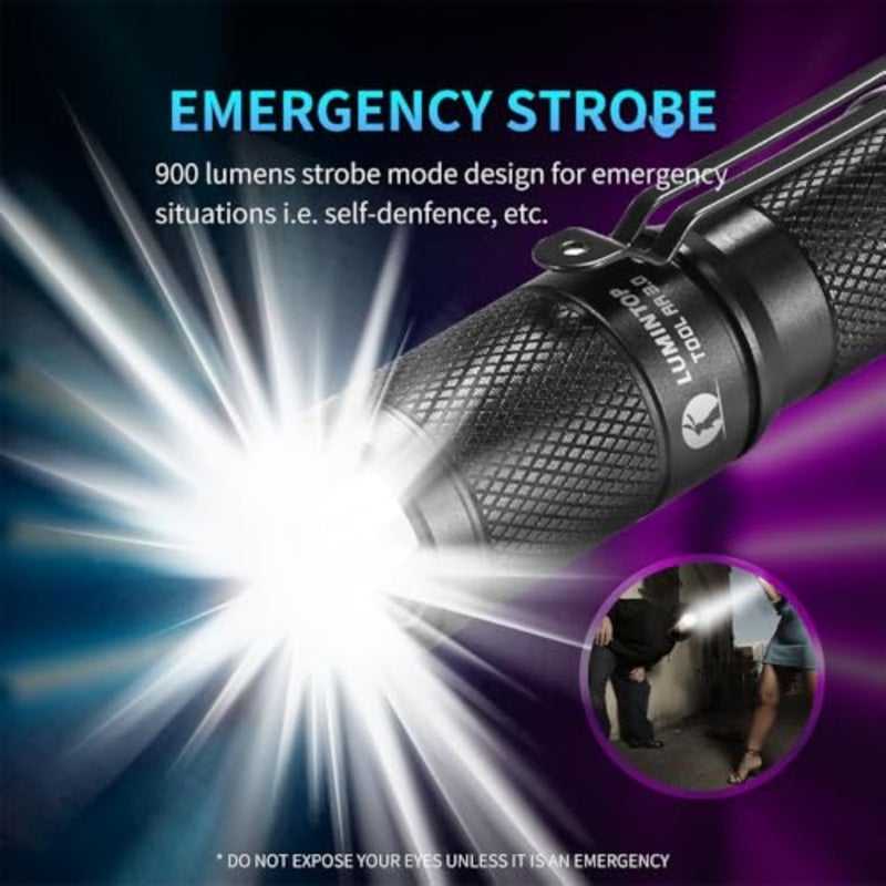 Torch Flashlight Tool AA2.0 Mini Torch 650 Lumens Cree LED Pocket-sized 5 Modes Powerful Small Flashlight Compatible with AA and 14500 Li-ion Battery IPX-8 Waterproof for Camping, Emergency - Image 3