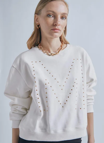 Lola Casademunt Sweatshirt with M rhinestone detail