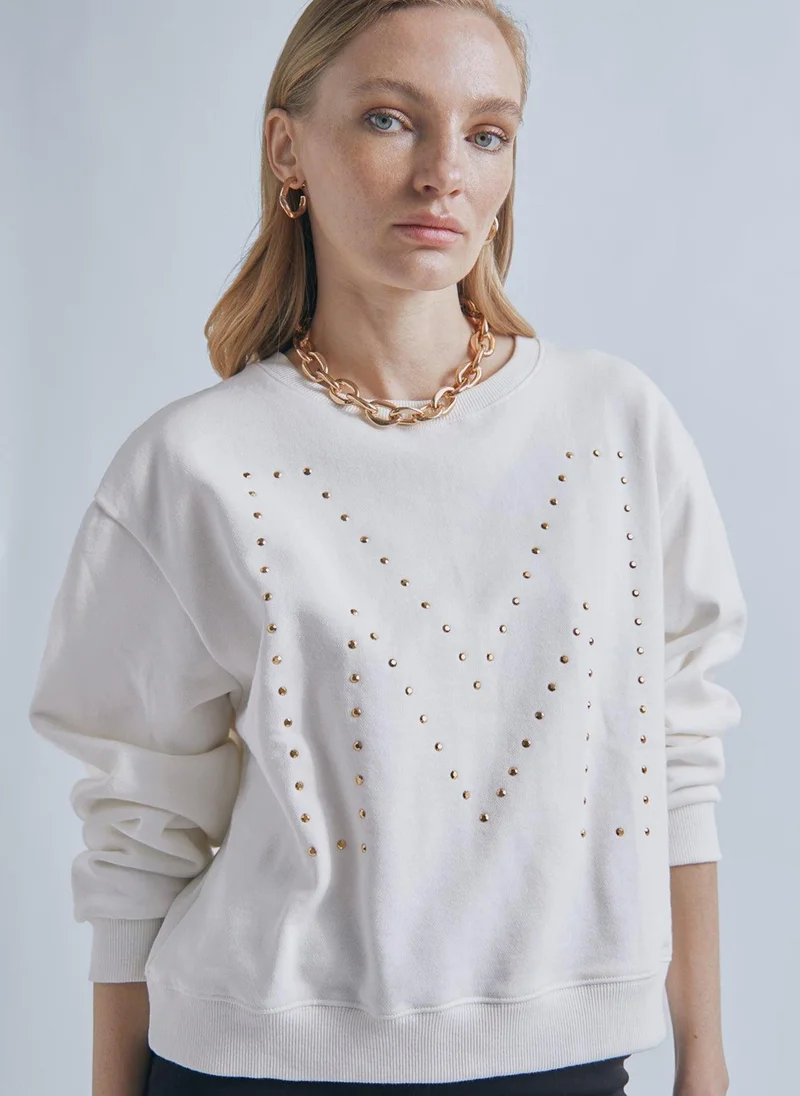 Lola Casademunt Sweatshirt with M rhinestone detail