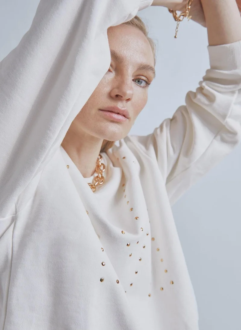 Lola Casademunt Sweatshirt with M rhinestone detail