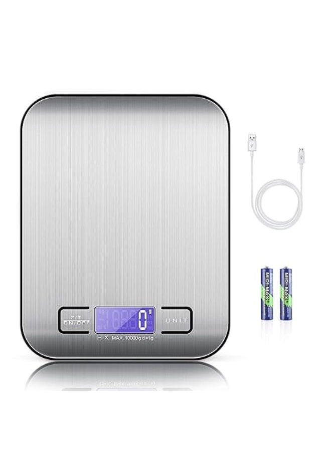 High-Precision Digital Kitchen Scale – Stainless Steel Anti-Rust Surface with LCD Display – Electronic Food and Baking Scale – Modern Silver Finish_ Stainless Steel Scale - Image 1
