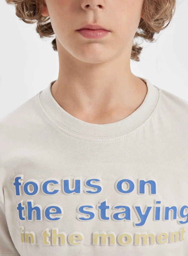 DeFacto Printed Round Neck Short Sleeve T-Shirt
