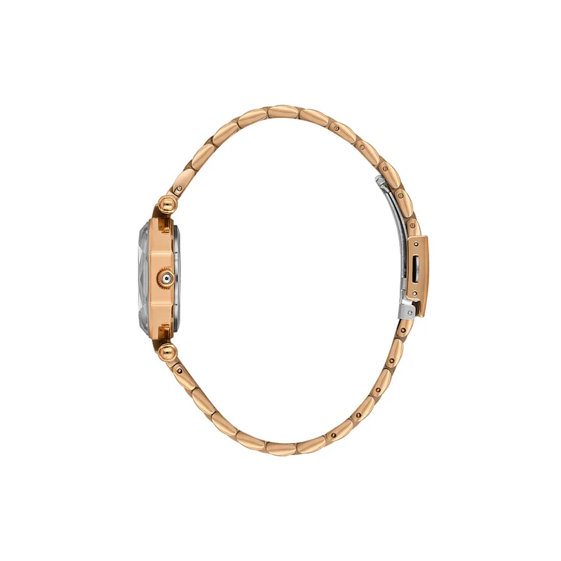 DANIEL KLEIN Women's Stainless Steel Rose Gold Alloy Case Analog Black Round Sunray Dial Japanese Quartz Premium 30 Meters Water Resistant