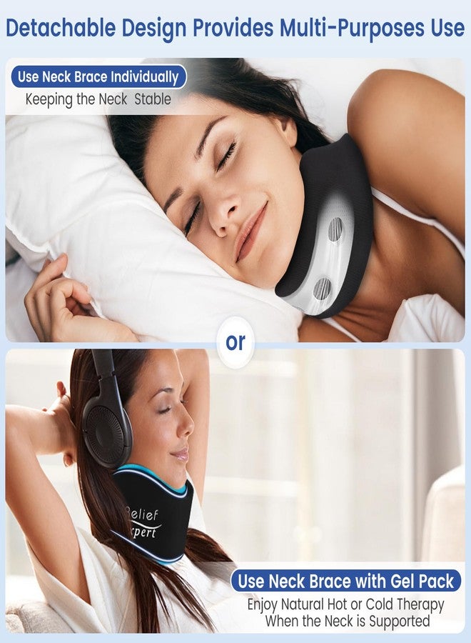 Relief Expert Neck Brace for Neck Pain and Support, Soft Cervical Collar with Reusable Hot and Cold Therapy Gel Pack, Adjustable Neck Support Brace for Sleeping, Pain Relief Neck Ice Pack Wrap - Image 3