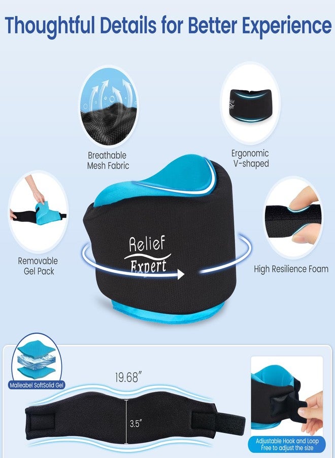 Relief Expert Neck Brace for Neck Pain and Support, Soft Cervical Collar with Reusable Hot and Cold Therapy Gel Pack, Adjustable Neck Support Brace for Sleeping, Pain Relief Neck Ice Pack Wrap - Image 2