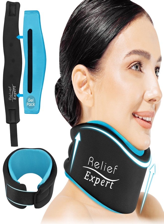 Relief Expert Neck Brace for Neck Pain and Support, Soft Cervical Collar with Reusable Hot and Cold Therapy Gel Pack, Adjustable Neck Support Brace for Sleeping, Pain Relief Neck Ice Pack Wrap - Image 1
