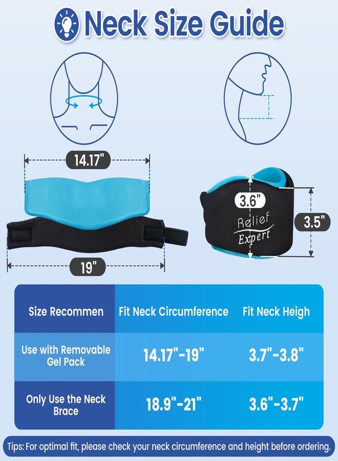 Relief Expert Neck Brace for Neck Pain and Support, Soft Cervical Collar with Reusable Hot and Cold Therapy Gel Pack, Adjustable Neck Support Brace for Sleeping, Pain Relief Neck Ice Pack Wrap - Image 4