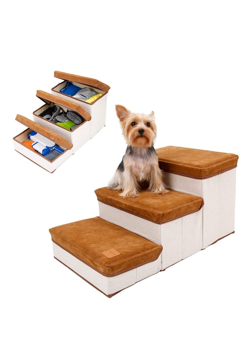 Arabest Dog Stairs for Small Dogs 3 Step Dog Dog Stairs for High Beds Folding Pet Steps Couch Ramp Dog Steps Pet Stairs Non-Slip Balanced Dog Indoor Step - Image 1