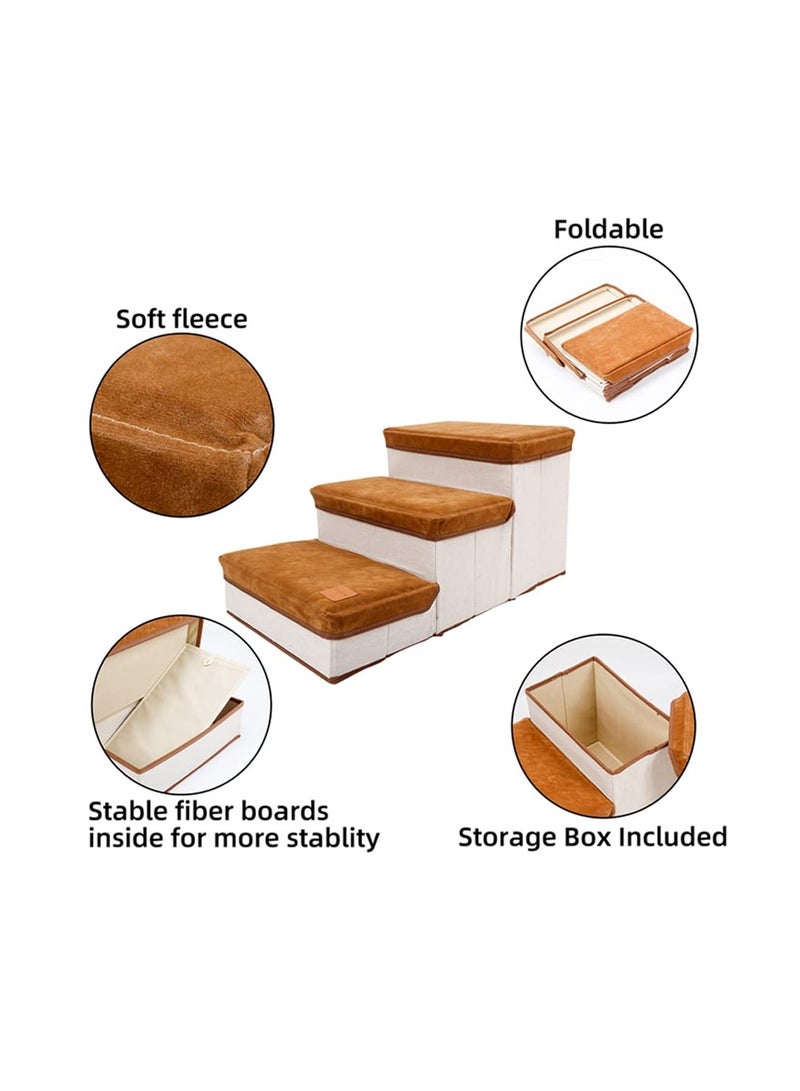 Arabest Dog Stairs for Small Dogs 3 Step Dog Dog Stairs for High Beds Folding Pet Steps Couch Ramp Dog Steps Pet Stairs Non-Slip Balanced Dog Indoor Step - Image 3