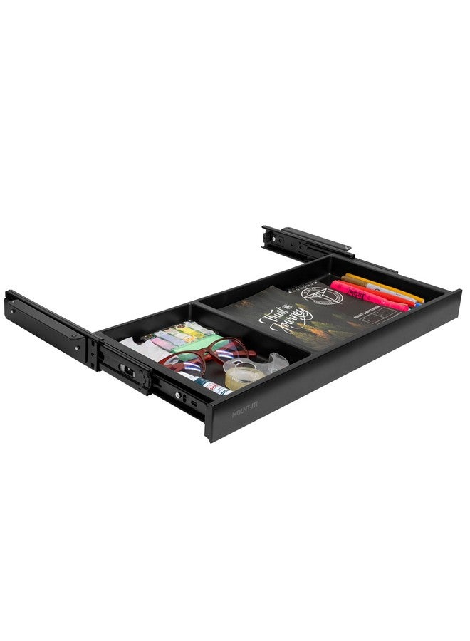 Mount-It! Under Desk Storage Drawer - Shallow Under Desk Drawer Organizer - Standing Desk Drawer Attachment - 20.7" Width Under Desk Drawer - Black - Image 1