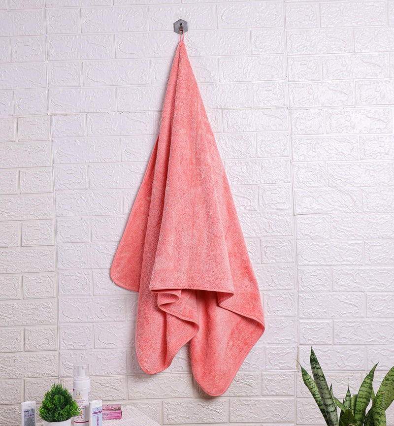 Fezora® Microfiber Towels for Bath | Towels for Bath Large Size | Bath Towel- Super & Absorbent with Hook Quick Dry | 500 GSM | 1 Piece Bath Towel for Men/Women 70 cms x 140 cms (Orange) - Image 3