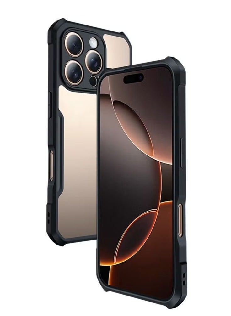 Clear Case for iPhone 16 Pro Max | Premium Rugged | Durable Shock-absorbing Frame | Black Border | Thermoplastic Polyurethane | Airbag Anti-drop Protection - Clear